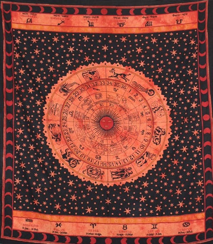 Tapestries Zodiac Astrology - Orange - Tapestry 101089